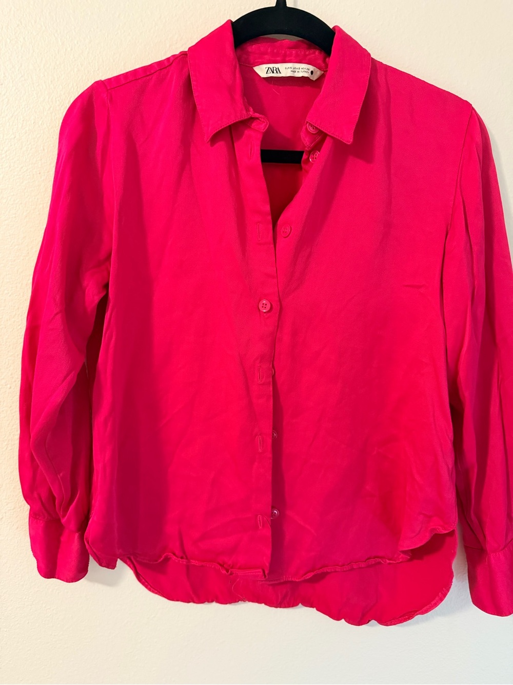 Zara Vibrant Fuchsia Button-Down Shirt